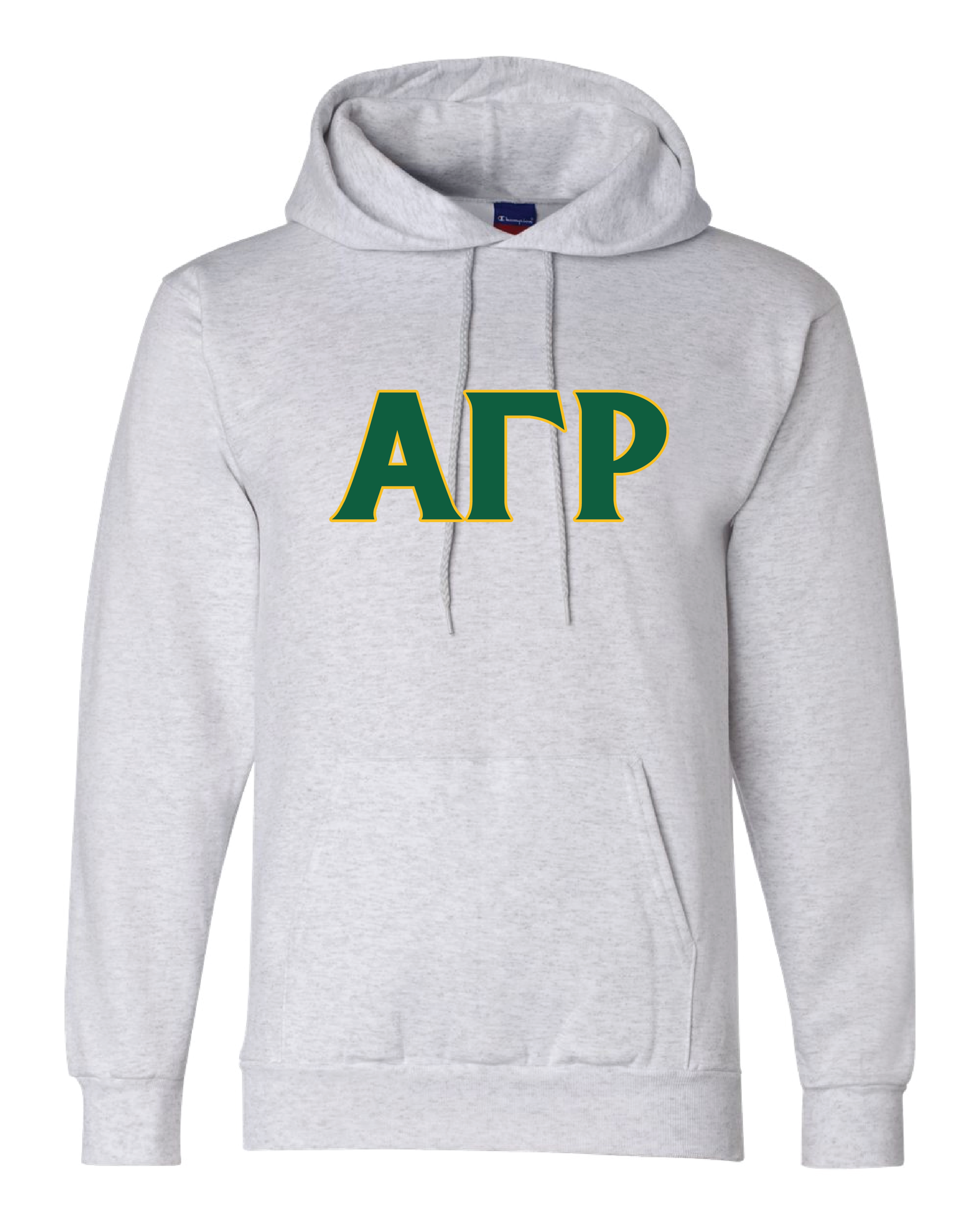 Alpha Gamma Rho Green and Gold Letters Champion Sweatshirt