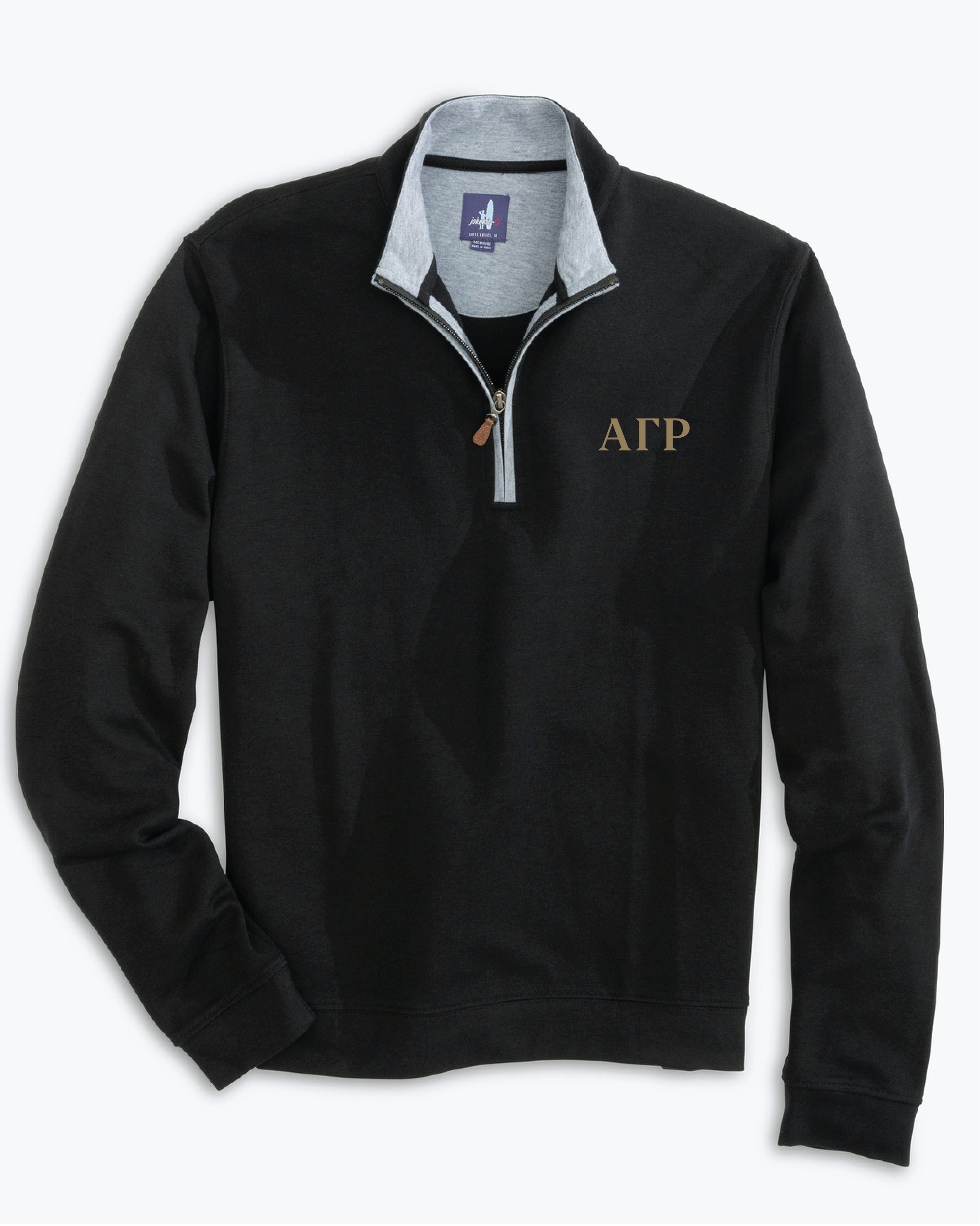 Alpha Gamma Rho Essentials Letters Letters Johnnie-O Fleece 1/4 Zip (Black)