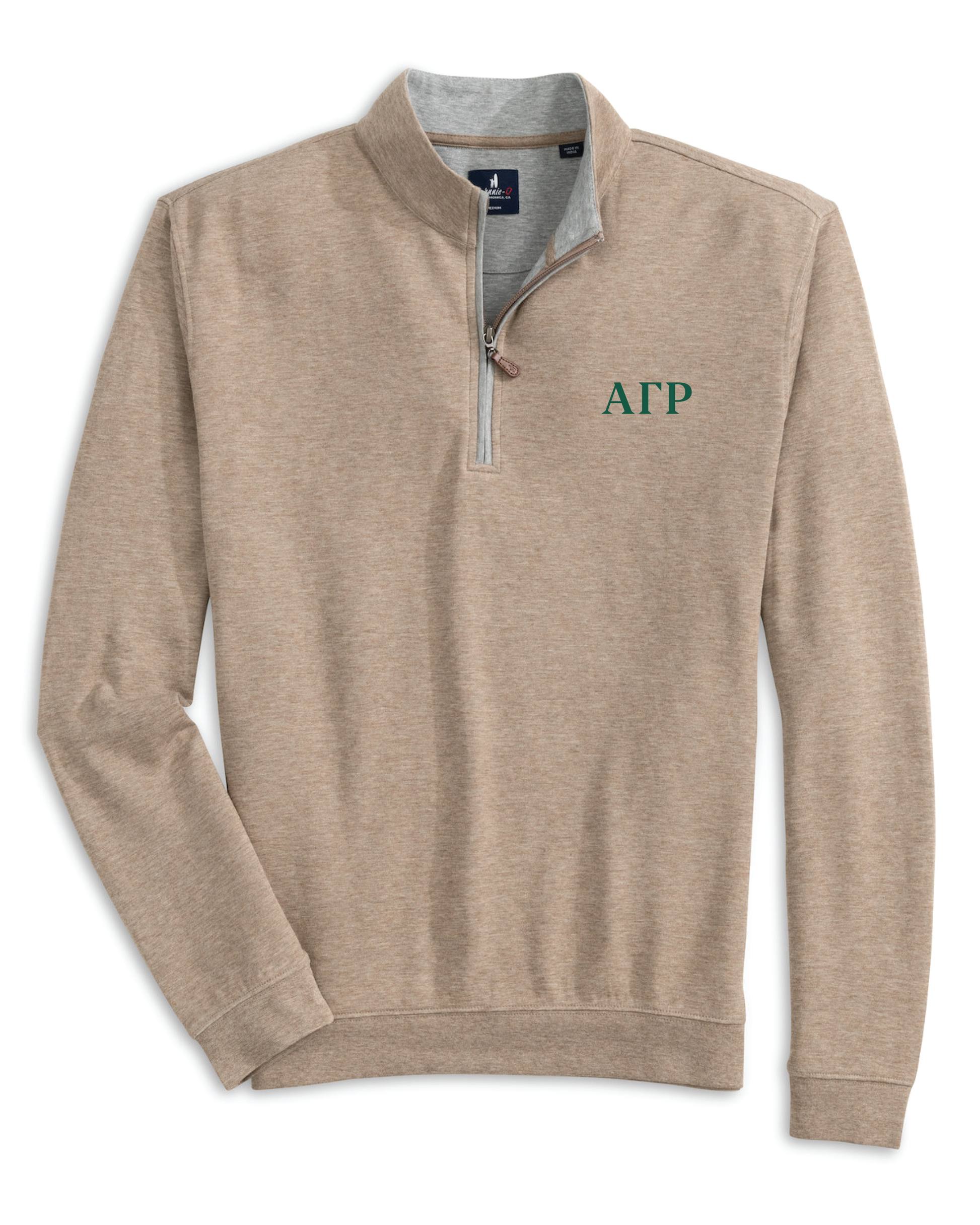 Alpha Gamma Rho Essentials Letters Letters Johnnie-O Fleece 1/4 Zip (Cedar)