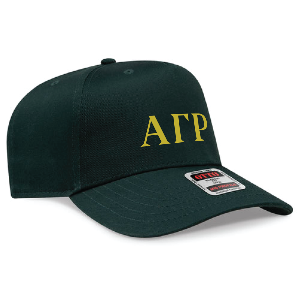 Alpha Gamma Rho Gold Letters Trucker Hat