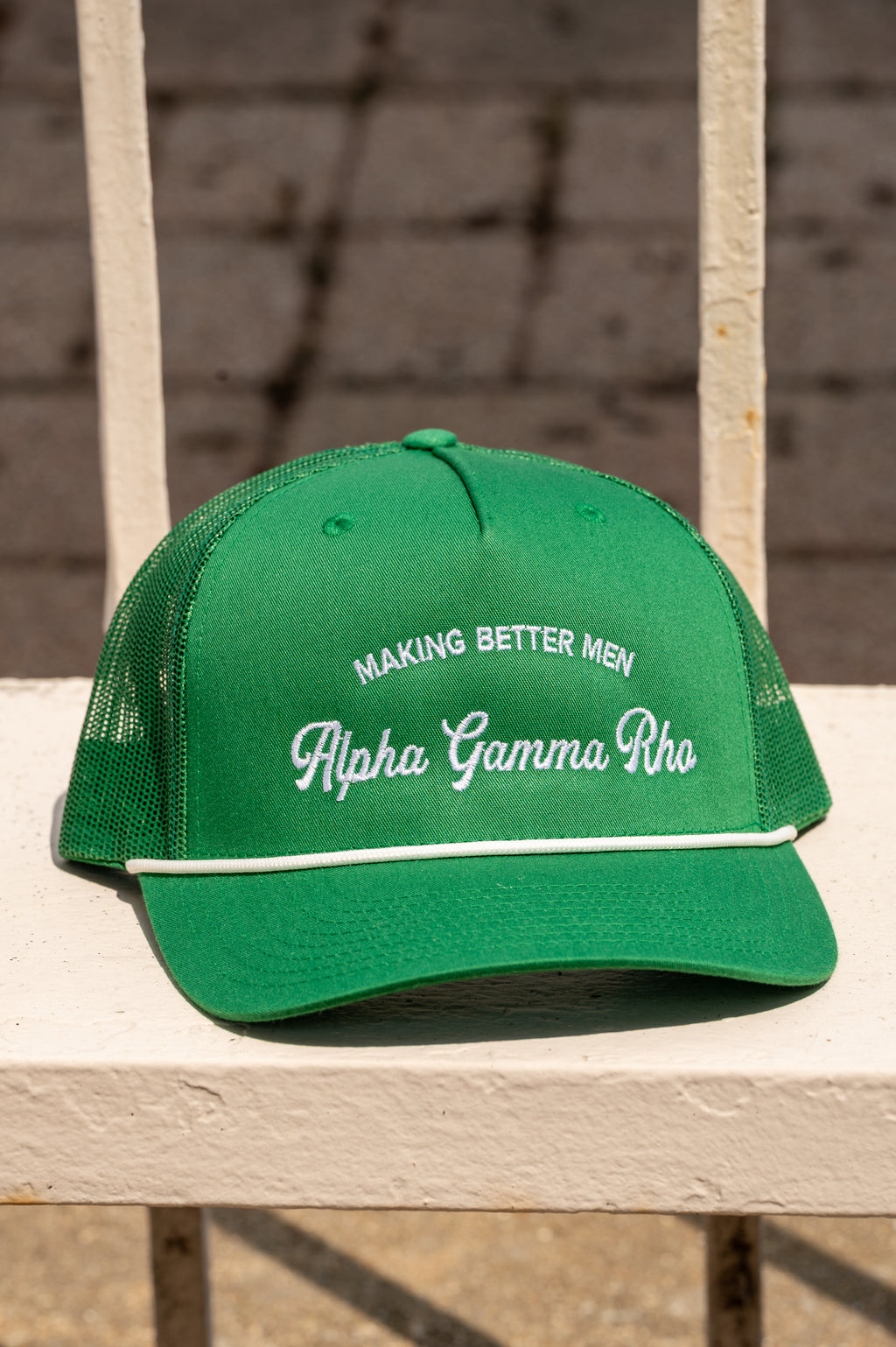 Alpha Gamma Rho Making Better Men Green Rope Hat