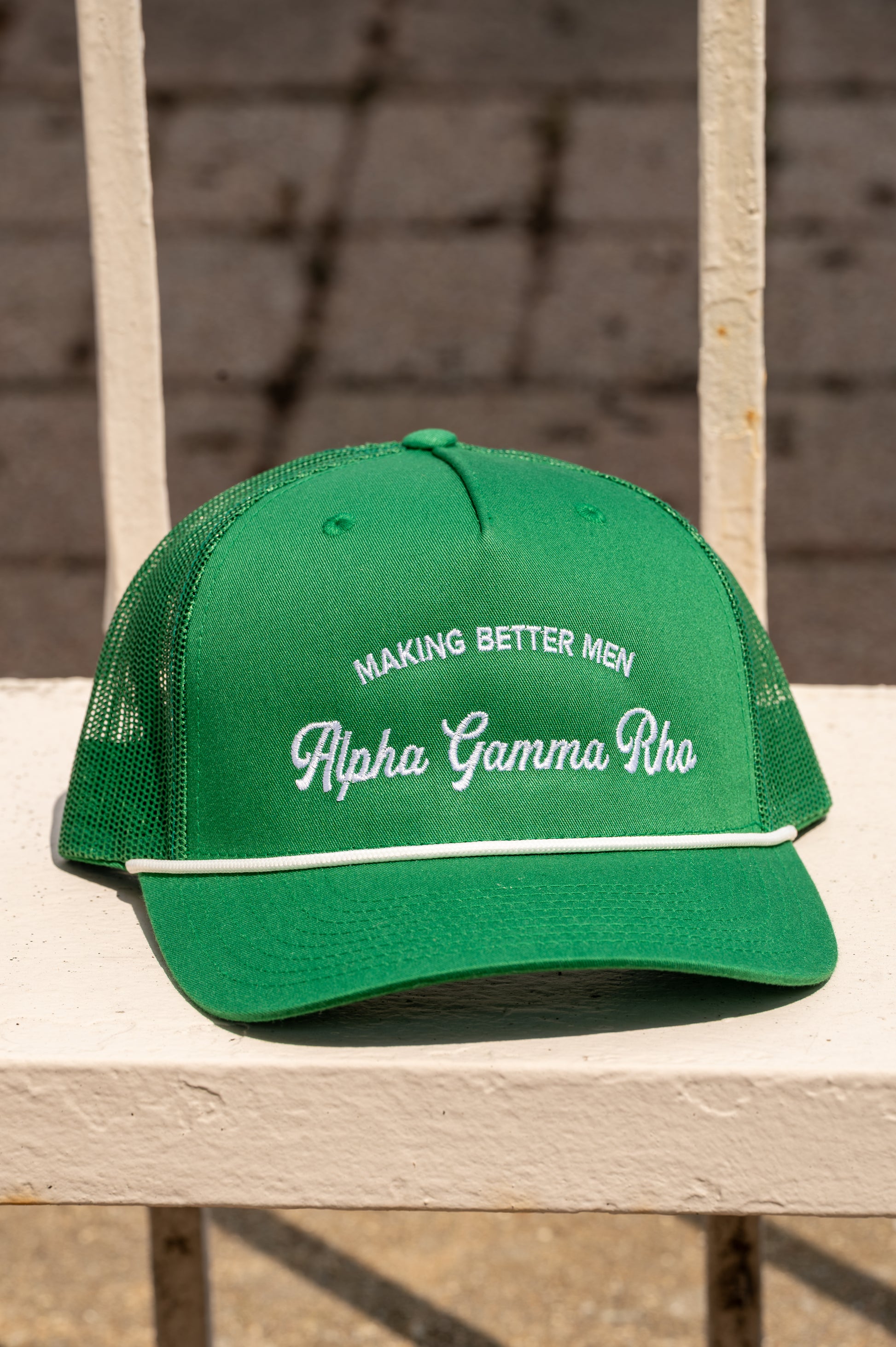 Alpha Gamma Rho Making Better Men Green Rope Hat