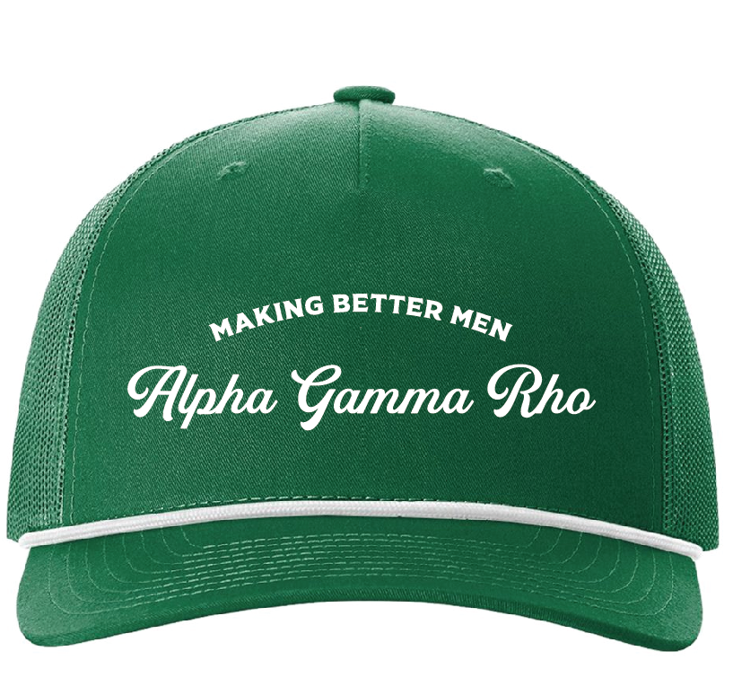 Alpha Gamma Rho Making Better Men Green Rope Hat